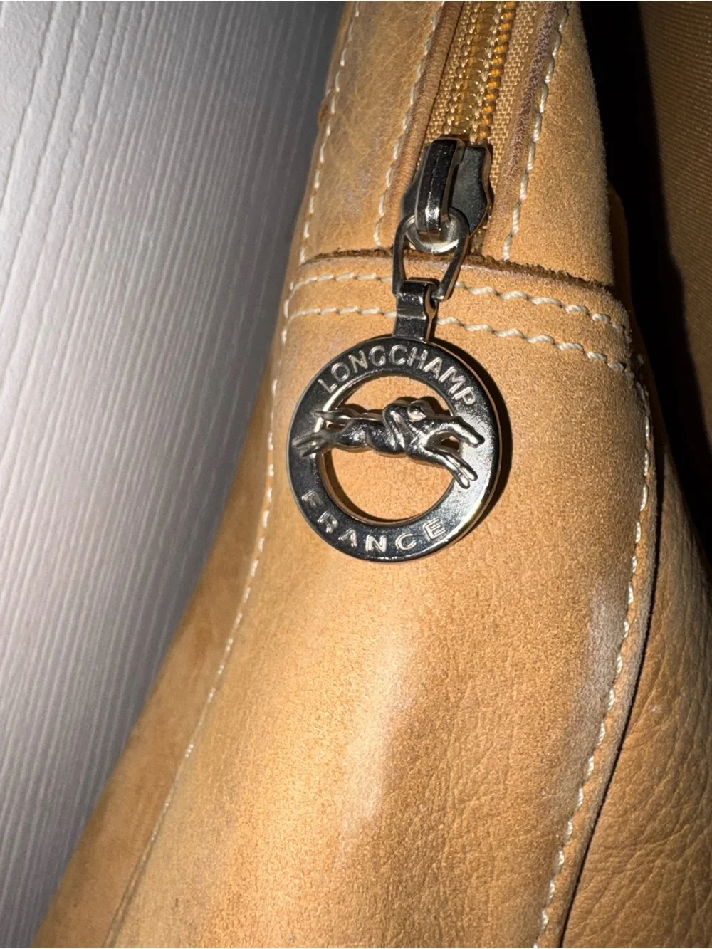 Vintage Longchamp x Mercedes Tan Leather Backpack